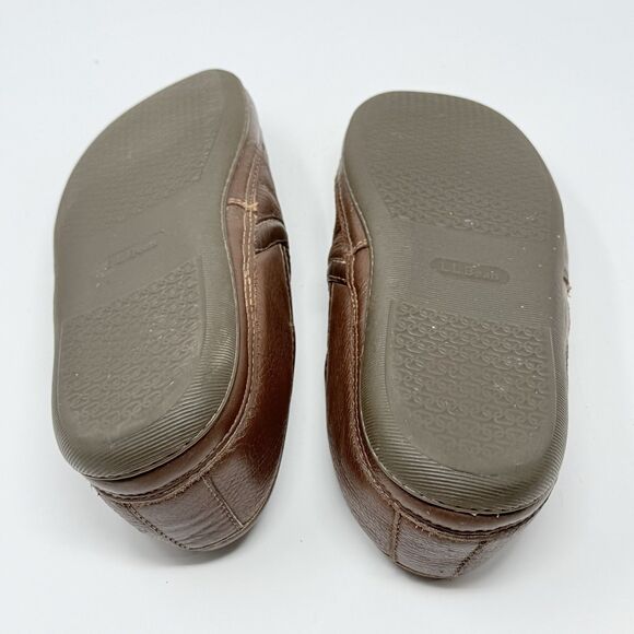 LL Bean Elkhide Slippers Mens 10 M Brown Leather Comfort Slip On Comfort Shoes main image 7